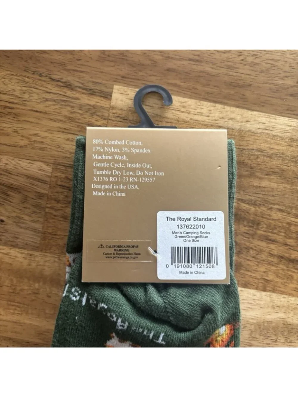 NWT The Royal Standard Men's‎ Camping Socks Green ONE SIZE Preppy Outdoor Nature
